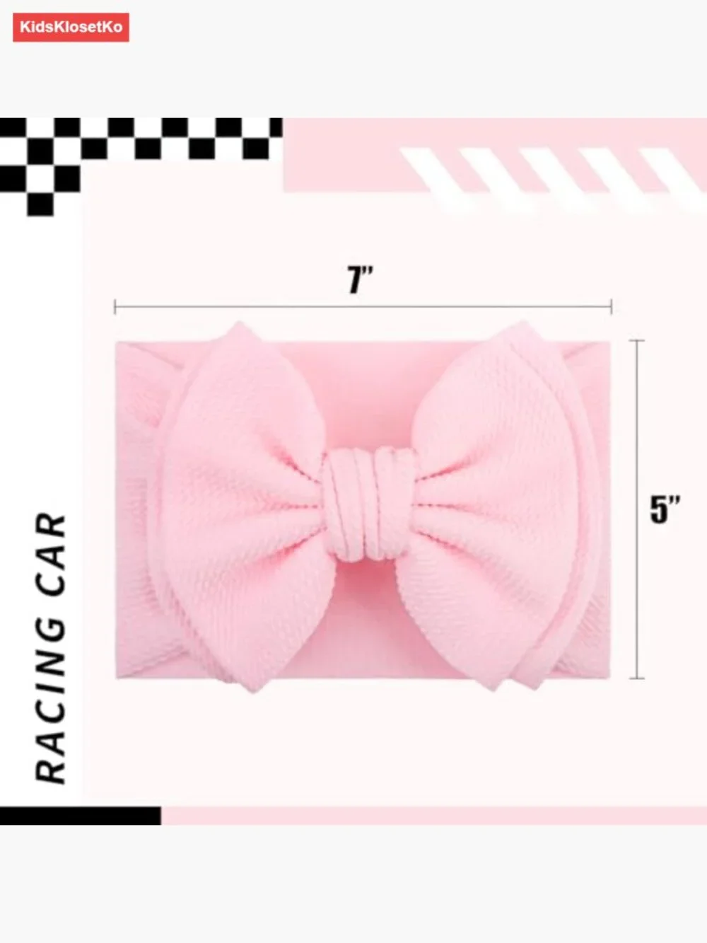 2 Pack Checkered Headbands with Double Layered Bows for Infants Toddlers Soft